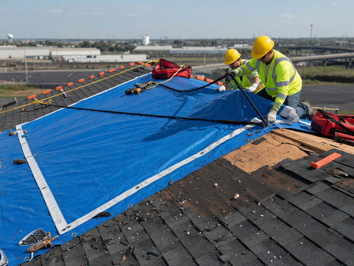 Emergency roof tarping services